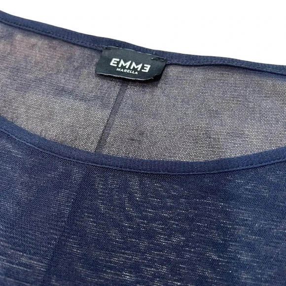 Emme Marella Navy Mesh Top Fit & Flare Dress L - Picture 3 of 4